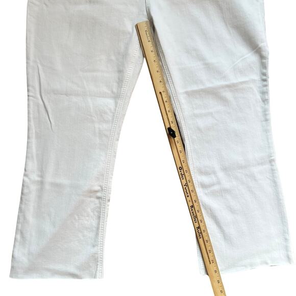 J. Crew White Mid Rise Flare Crop Jeans Raw Hem Plus size 35 NEW Tags Preppy - Picture 7 of 10